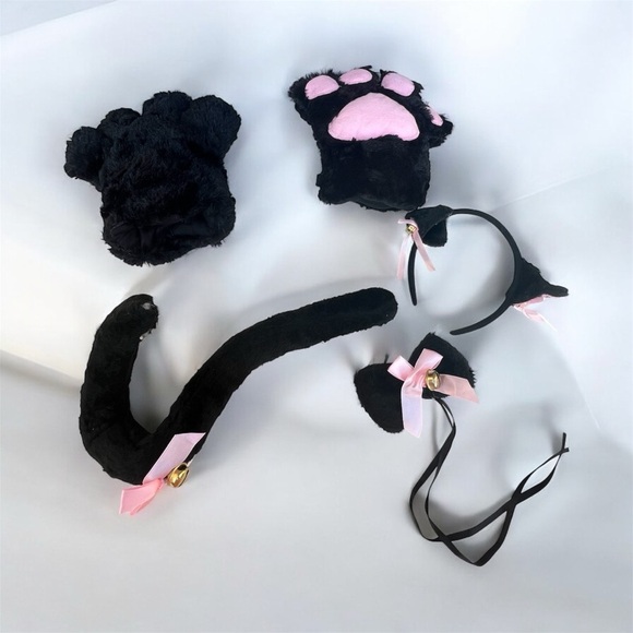 5-Piece Cat Cosplay Costume Set –  Gothic Neko Anime Role Play - Picture 1 of 10